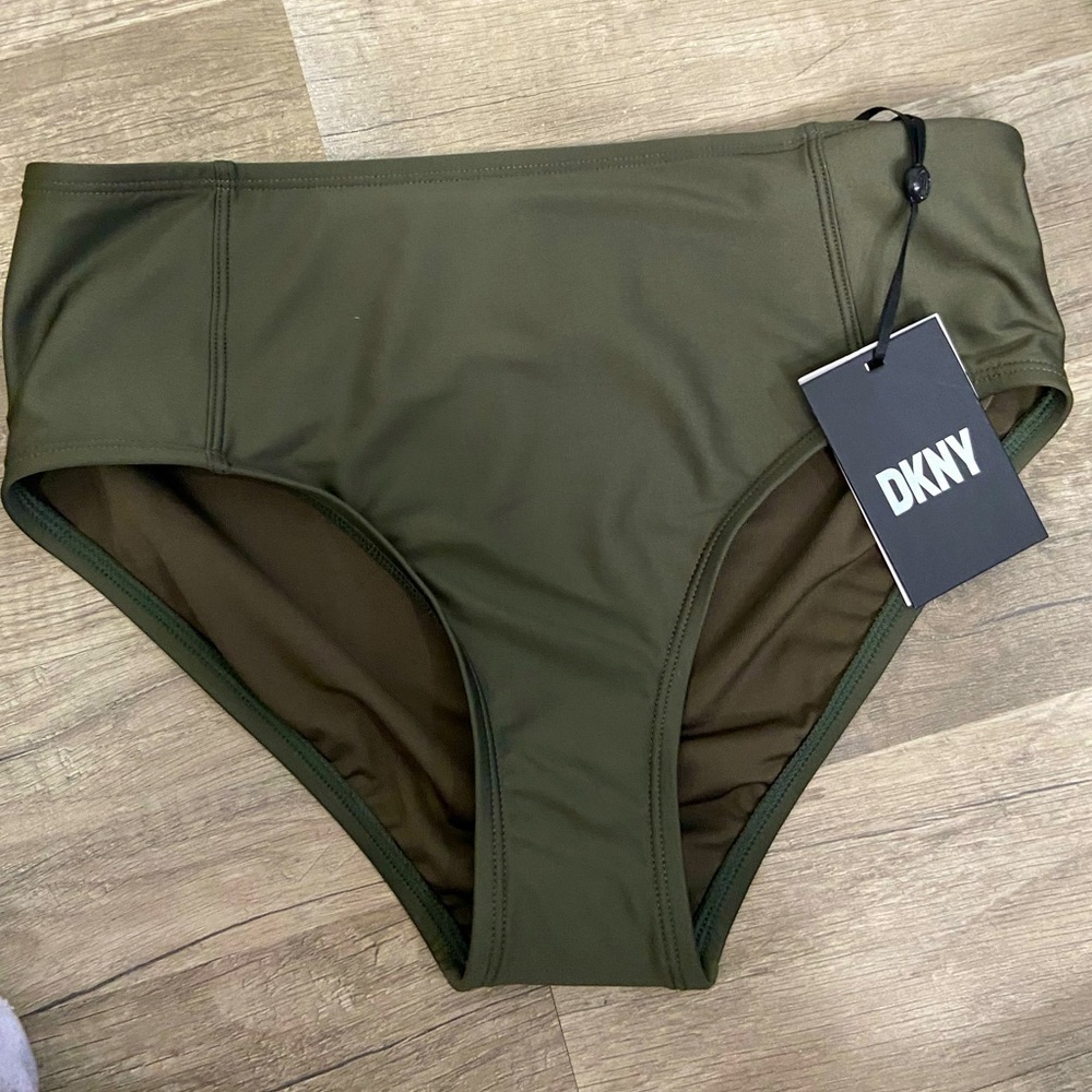 DKNY Army Green bikini bottom Full back XS